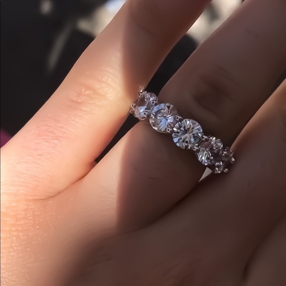 💎Round Travel CZ Diamond Wedding Band 925 Sterling Silver .70 carat each - Picture 7 of 7